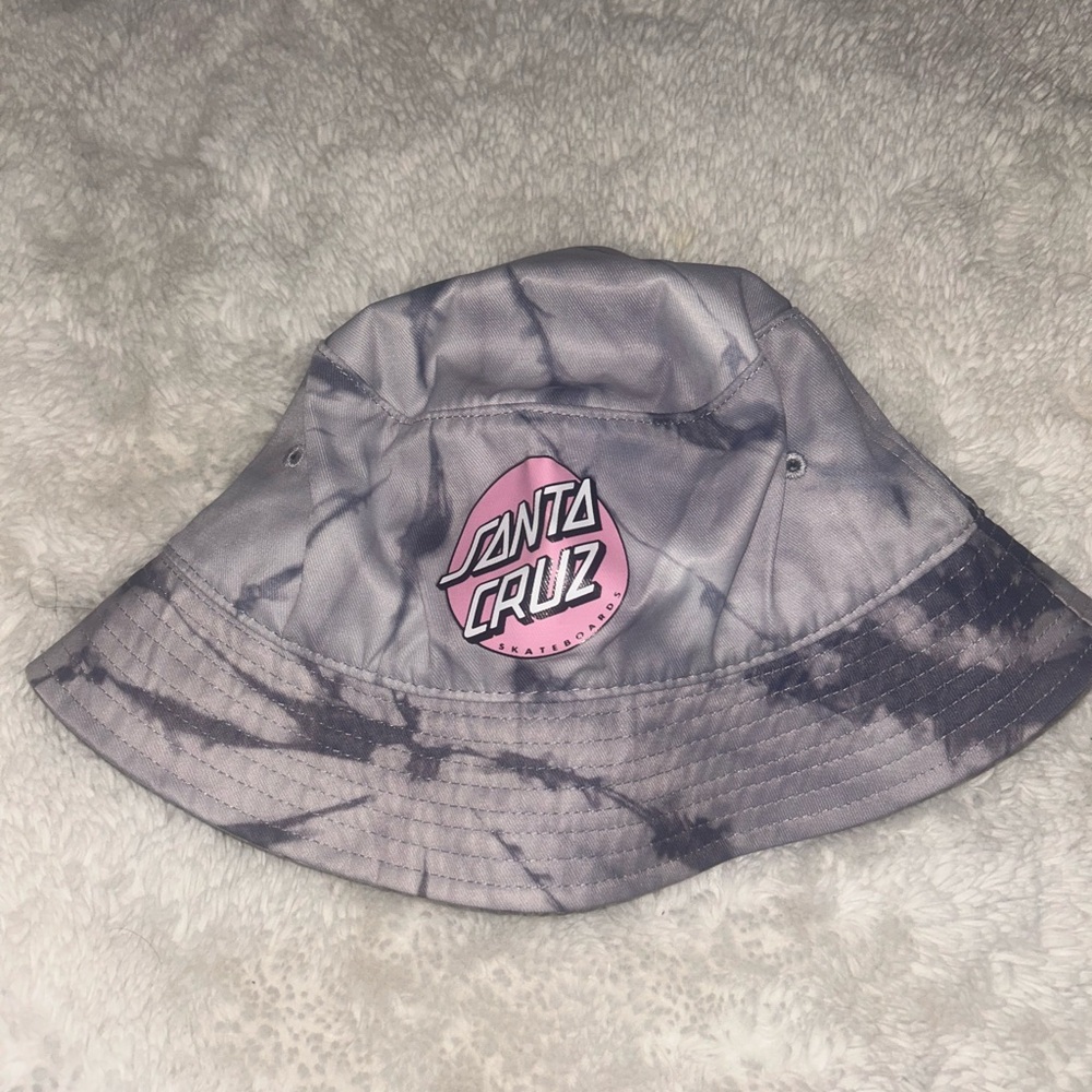 Santa Cruz Gray and Pink Logo Bucket Hat